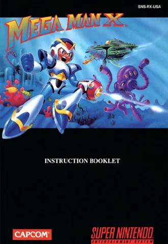 Mega Man X SNES manual cover art
