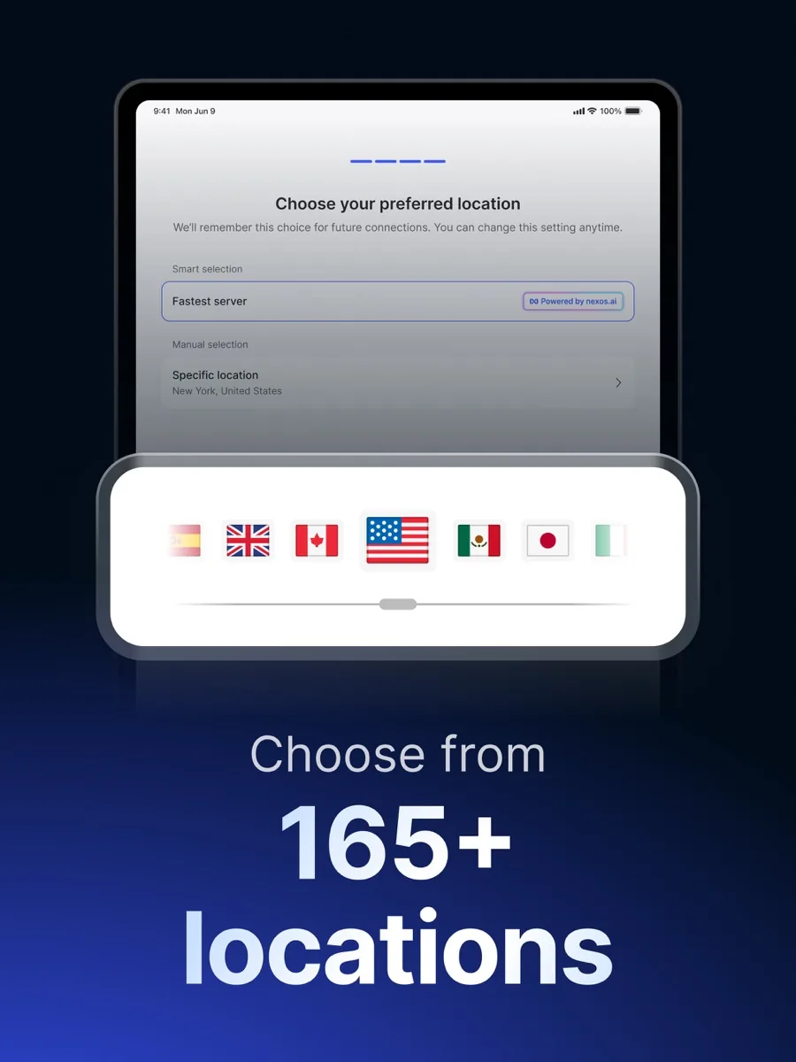 A screen from the NordVPN app, as published on its App Store listing