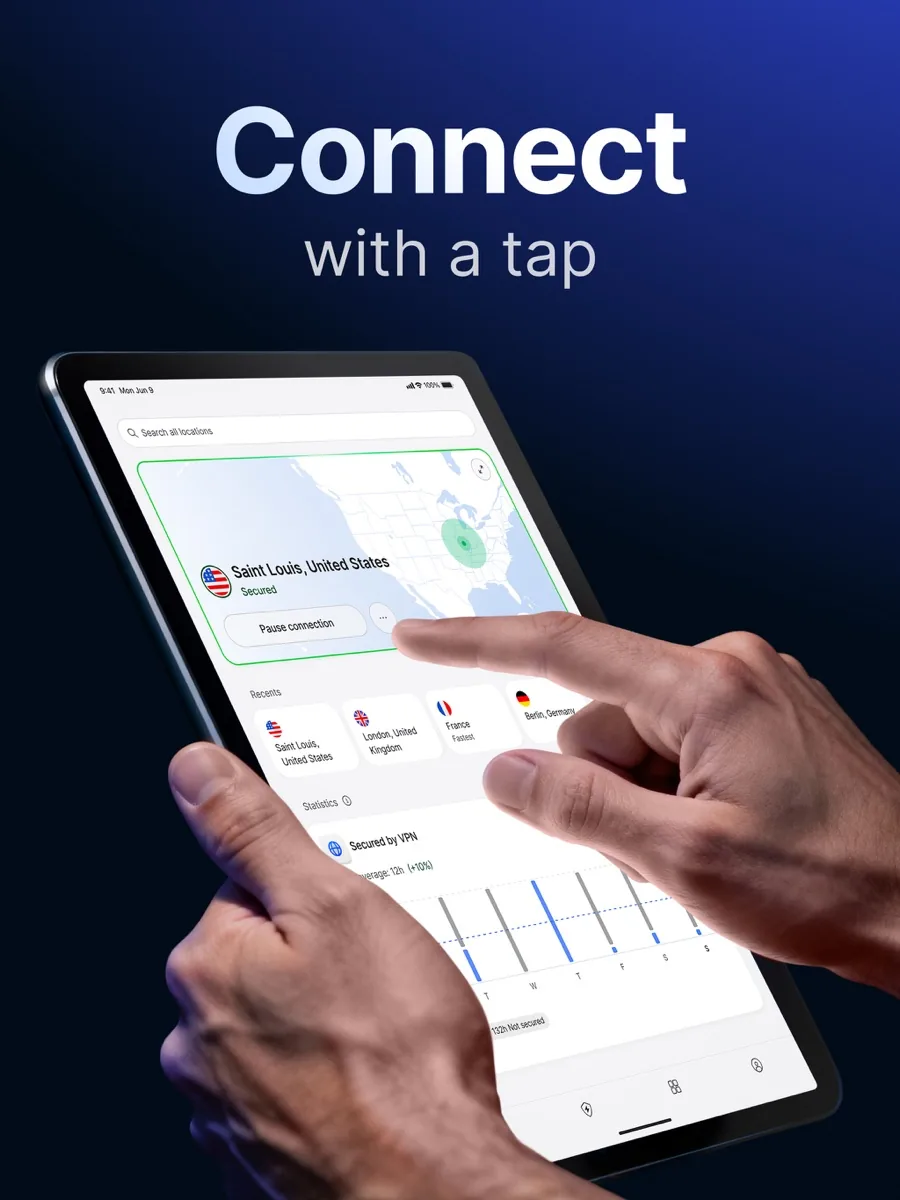 A screen from the NordVPN app, as published on its App Store listing