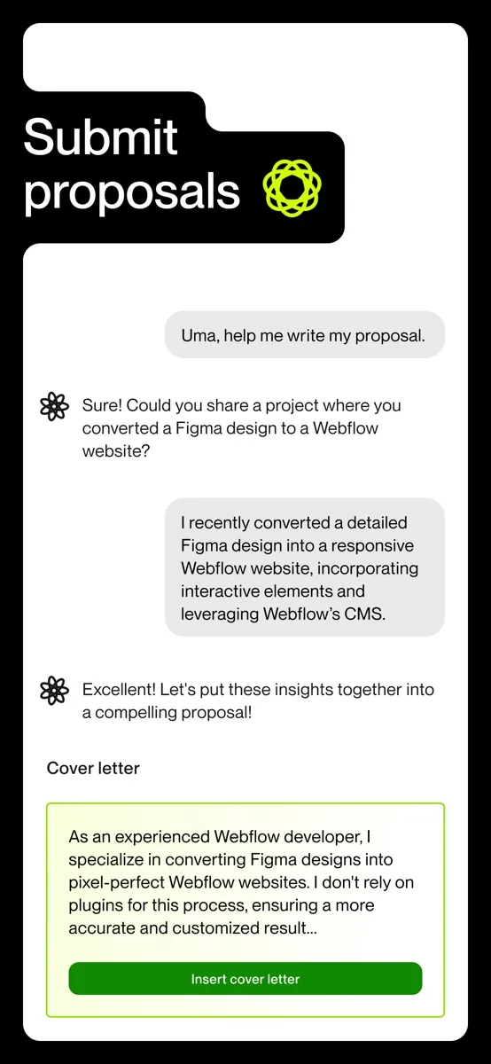 A screen from the Upwork app, as published on its App Store listing