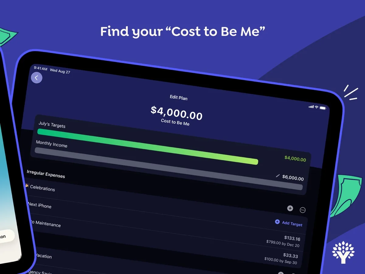 A screen from the YNAB app, as published on its App Store listing