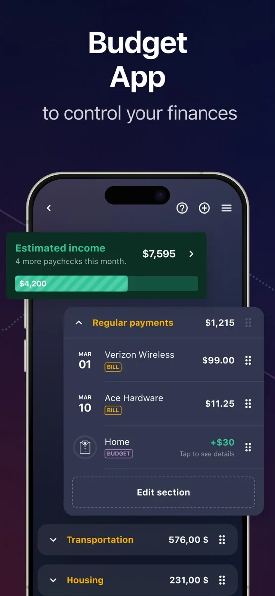 A screen from the PocketGuard app, as published on its App Store listing