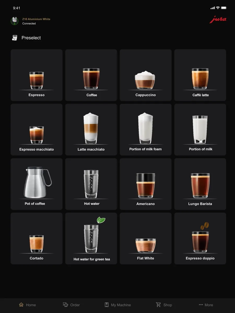 A screen from the Jura app, as published on its App Store listing