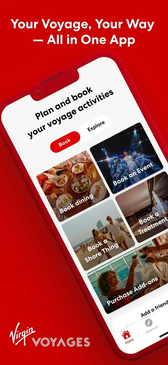 A screen from the Virgin Voyages app, as published on its App Store listing