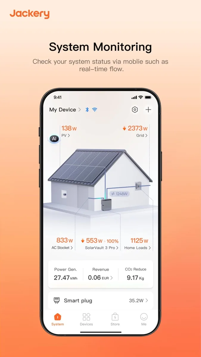 A screen from the Jackery app, as published on its App Store listing