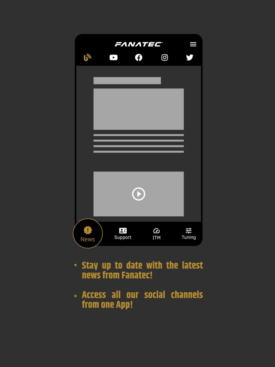 A screen from the Fanatec app, as published on its App Store listing