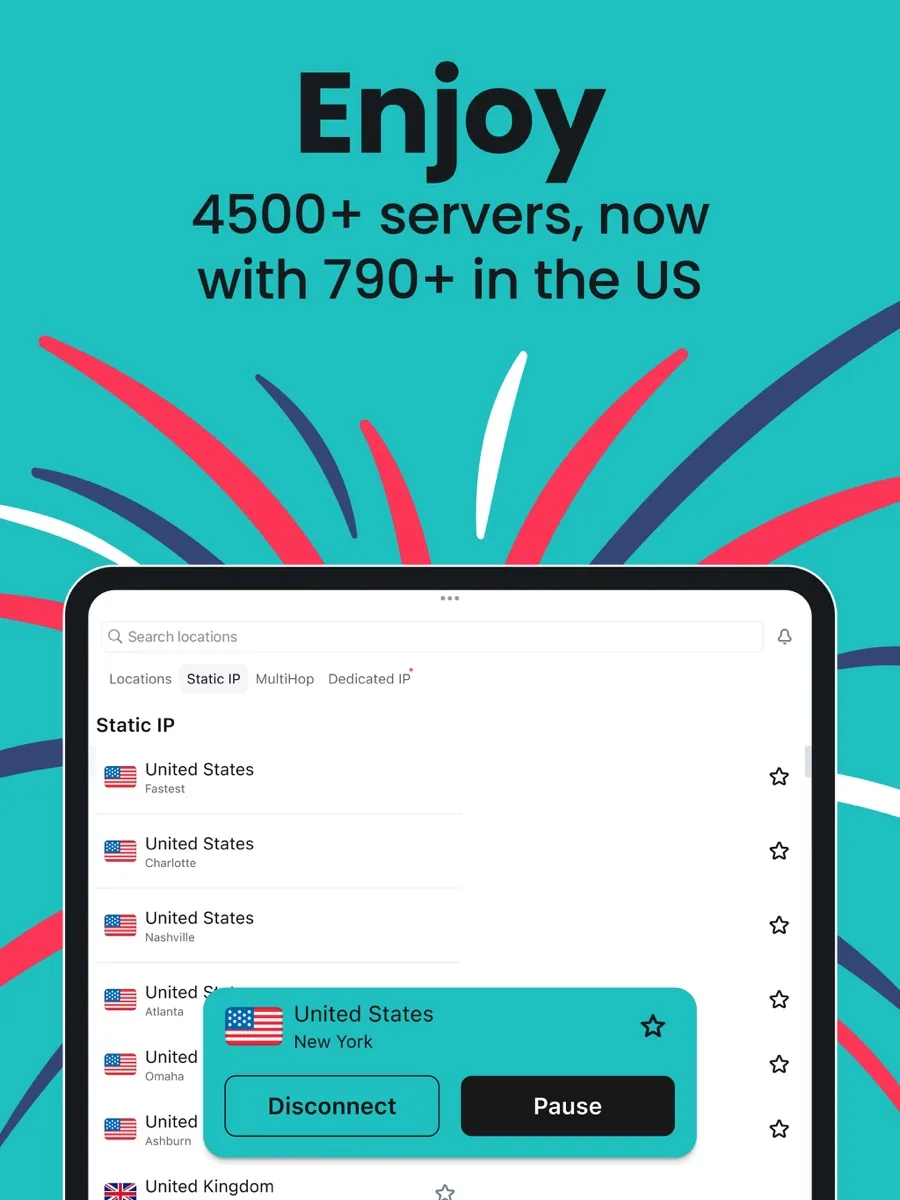 A screen from the Surfshark app, as published on its App Store listing