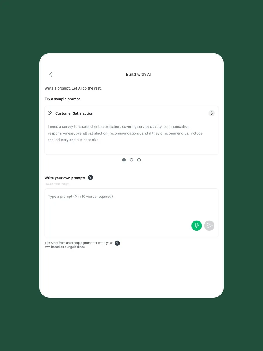 A screen from the SurveyMonkey app, as published on its App Store listing