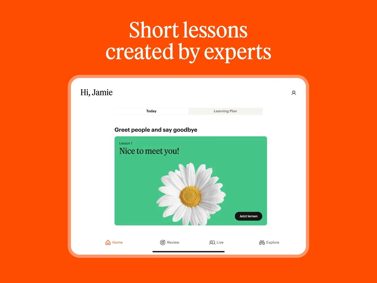 A screen from the Babbel app, as published on its App Store listing