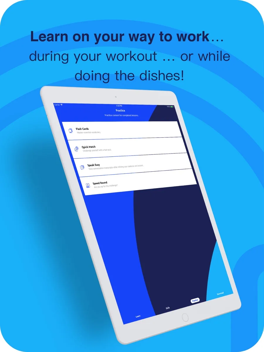 A screen from the Pimsleur app, as published on its App Store listing