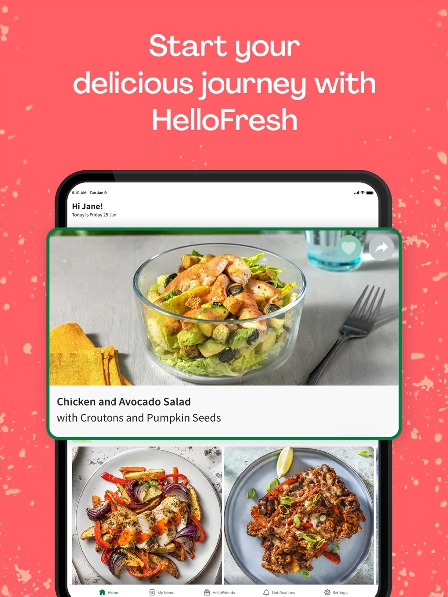 A screen from the HelloFresh app, as published on its App Store listing