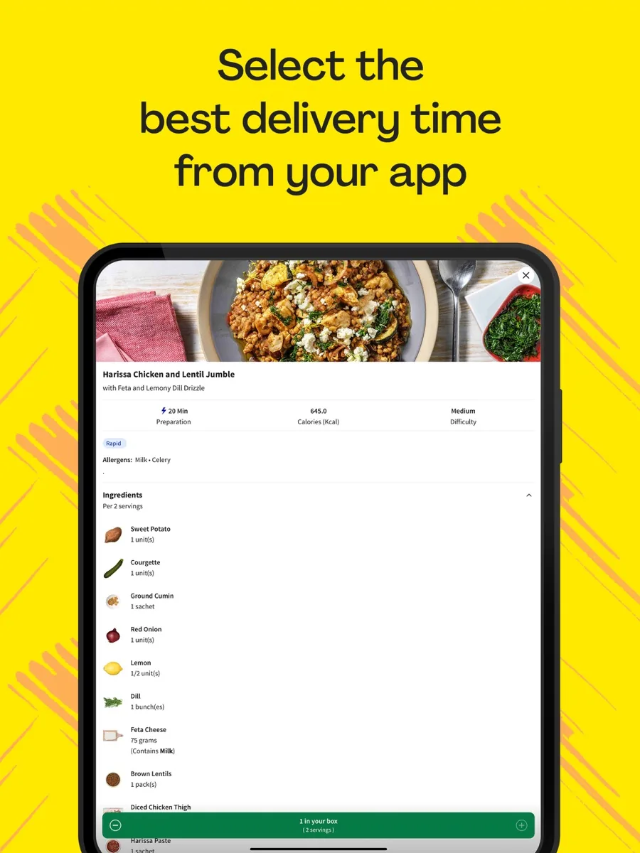 A screen from the HelloFresh app, as published on its App Store listing
