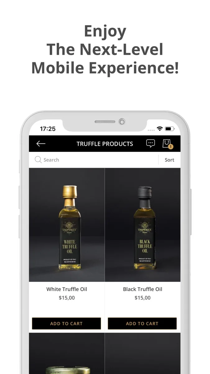 A screen from the Imperia Caviar app, as published on its App Store listing