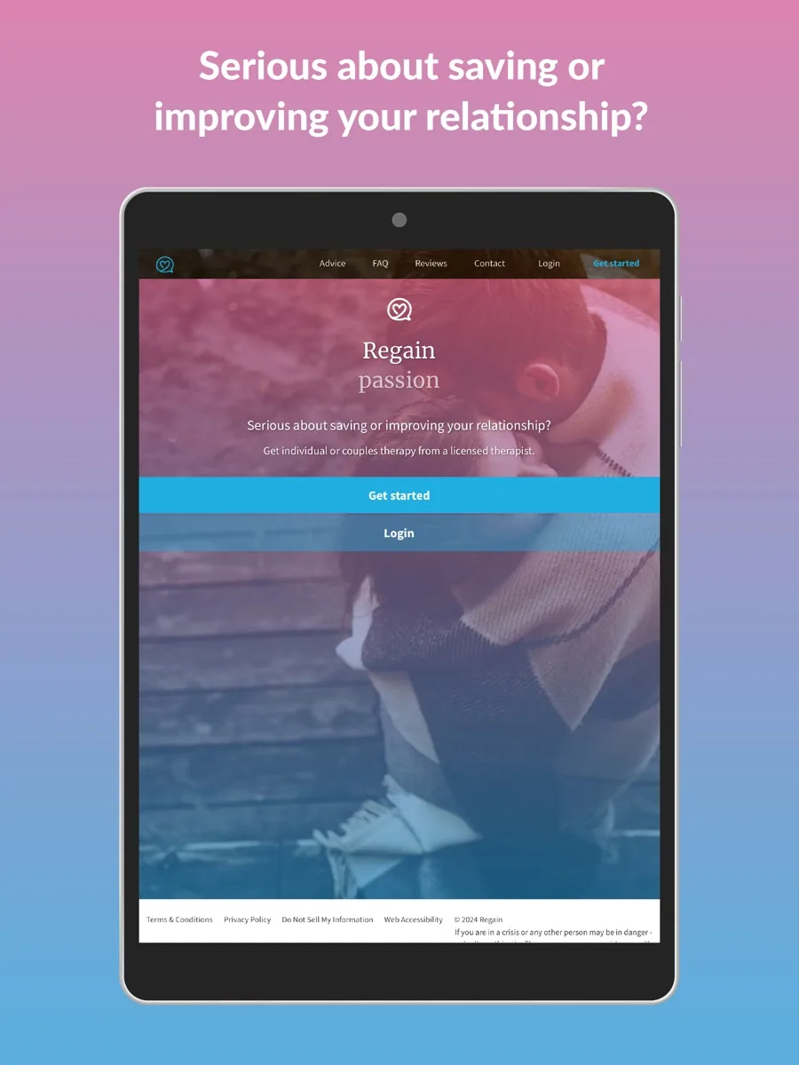 A screen from the Regain app, as published on its App Store listing