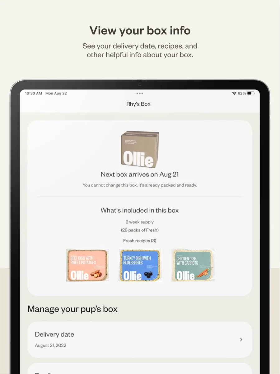 A screen from the Ollie app, as published on its App Store listing