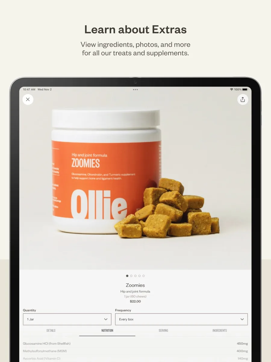 A screen from the Ollie app, as published on its App Store listing