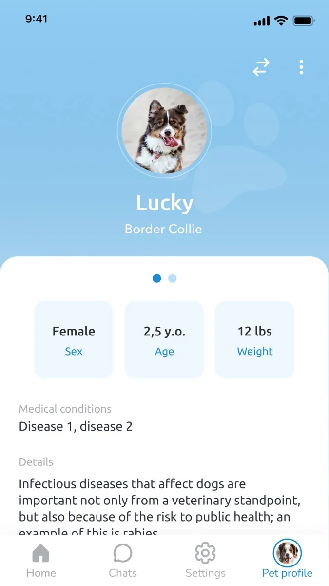 A screen from the CertaPet app, as published on its App Store listing