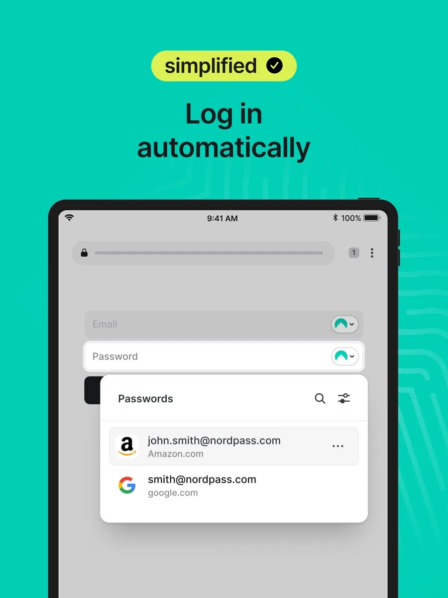 A screen from the NordPass app, as published on its App Store listing