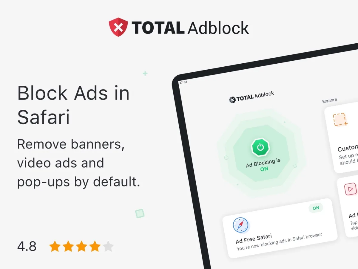 A screen from the Total Adblock app, as published on its App Store listing