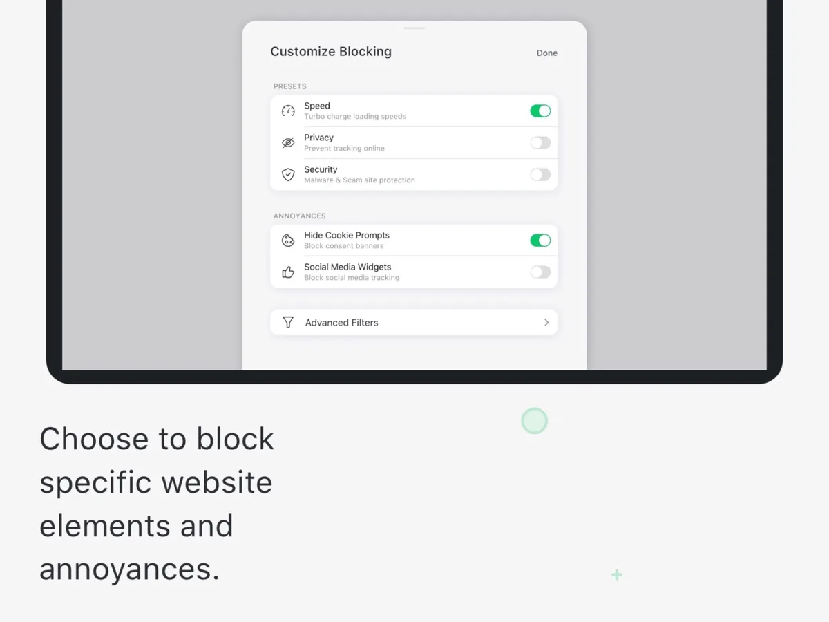 A screen from the Total Adblock app, as published on its App Store listing