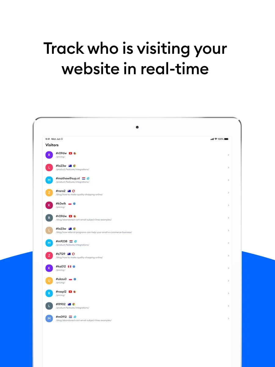 A screen from the Tidio app, as published on its App Store listing