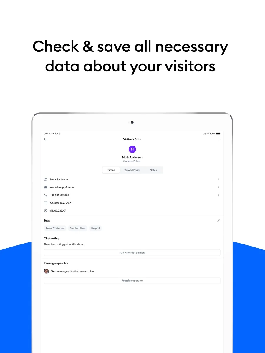 A screen from the Tidio app, as published on its App Store listing