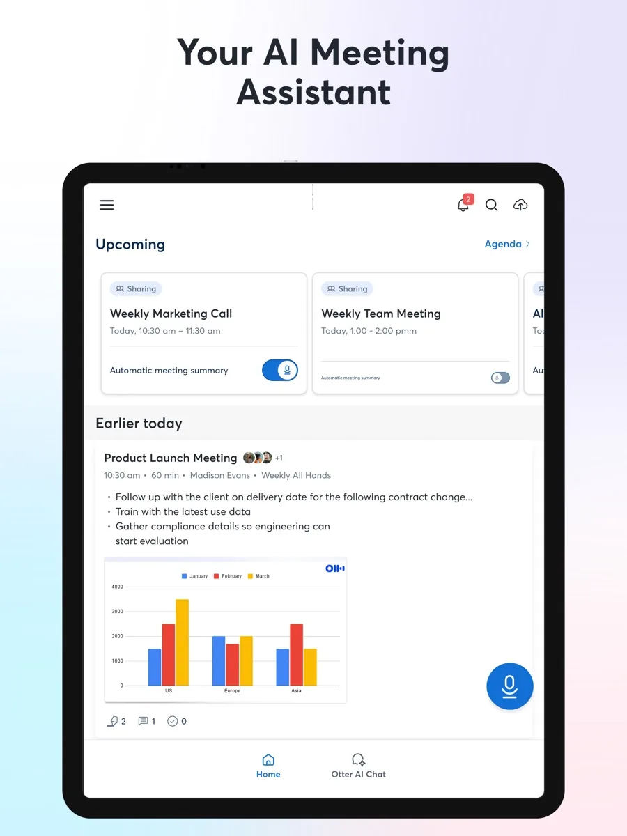 A screen from the Otter.ai app, as published on its App Store listing