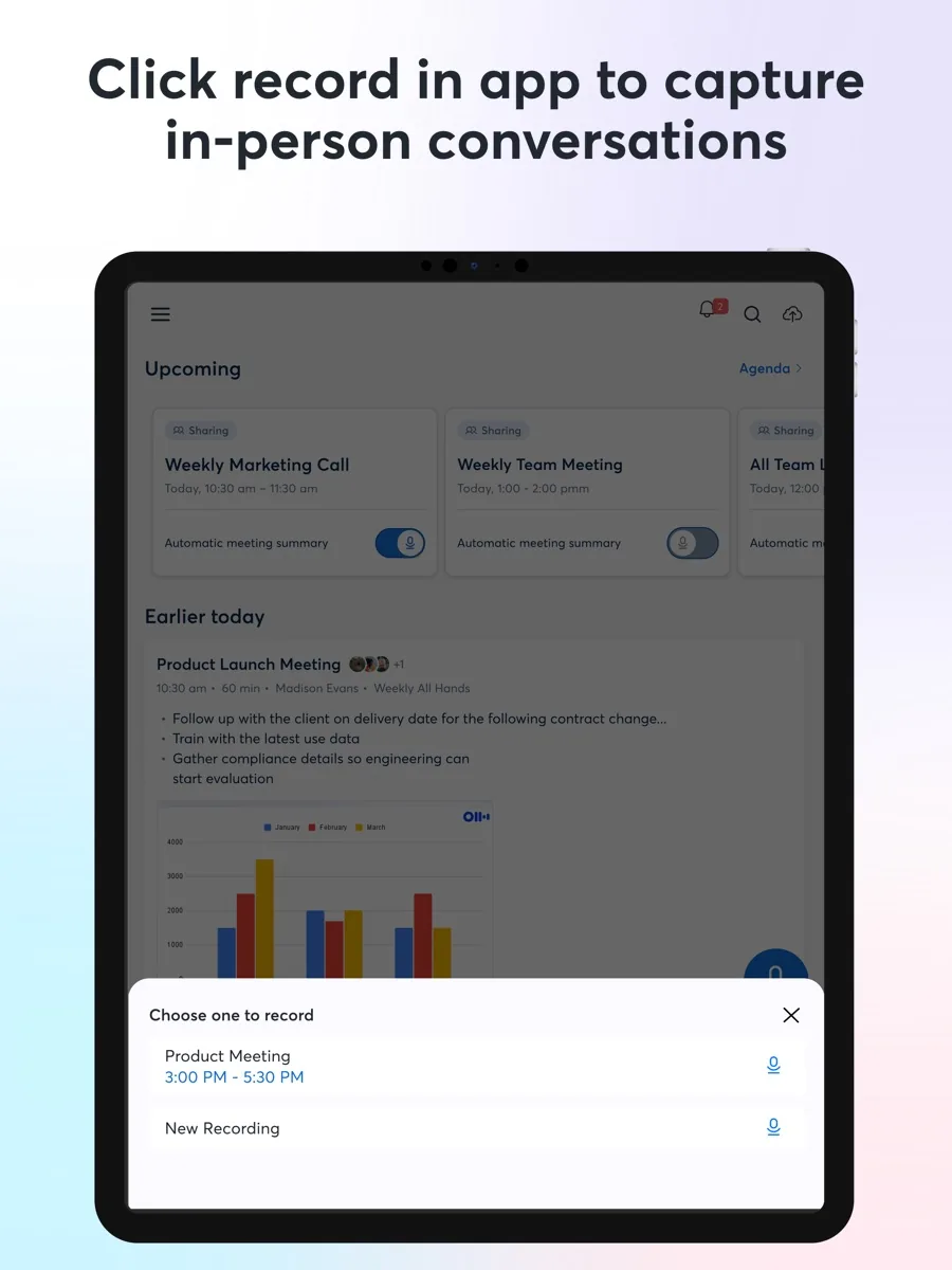 A screen from the Otter.ai app, as published on its App Store listing