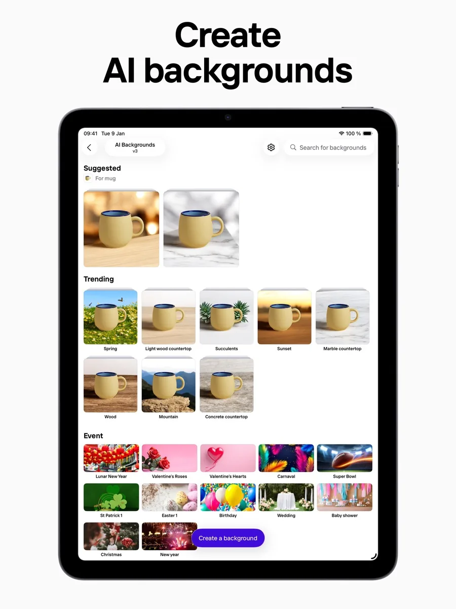 A screen from the Photoroom app, as published on its App Store listing