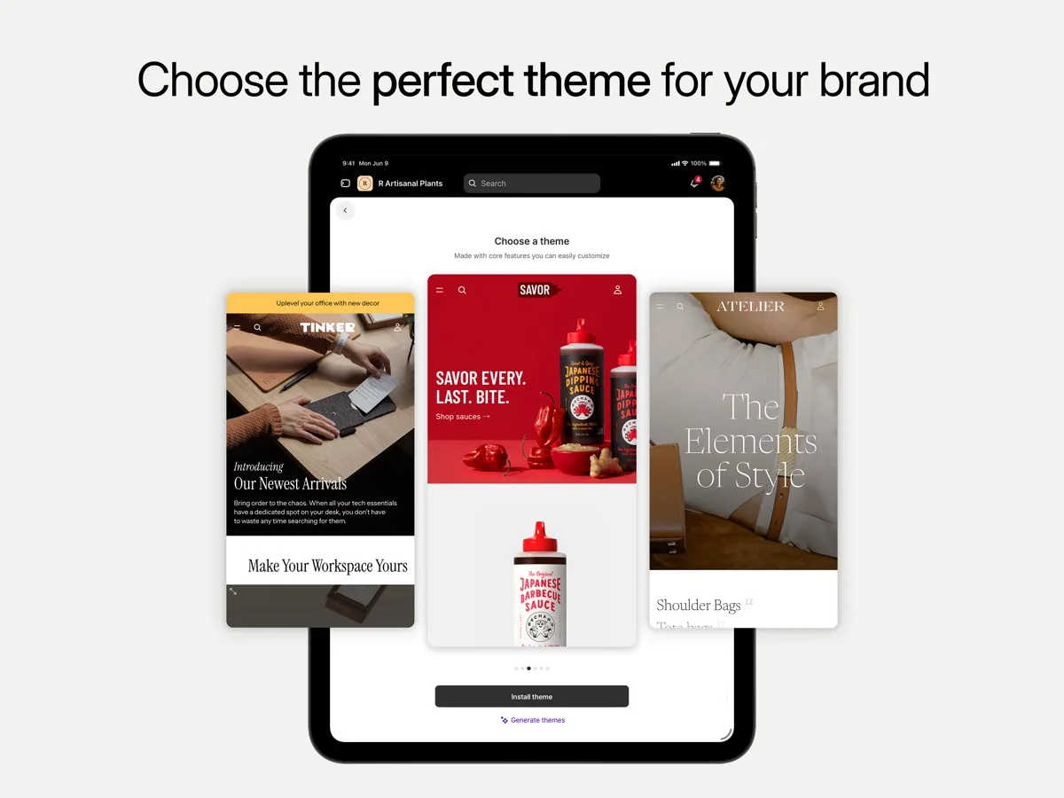 A screen from the Shopify app, as published on its App Store listing
