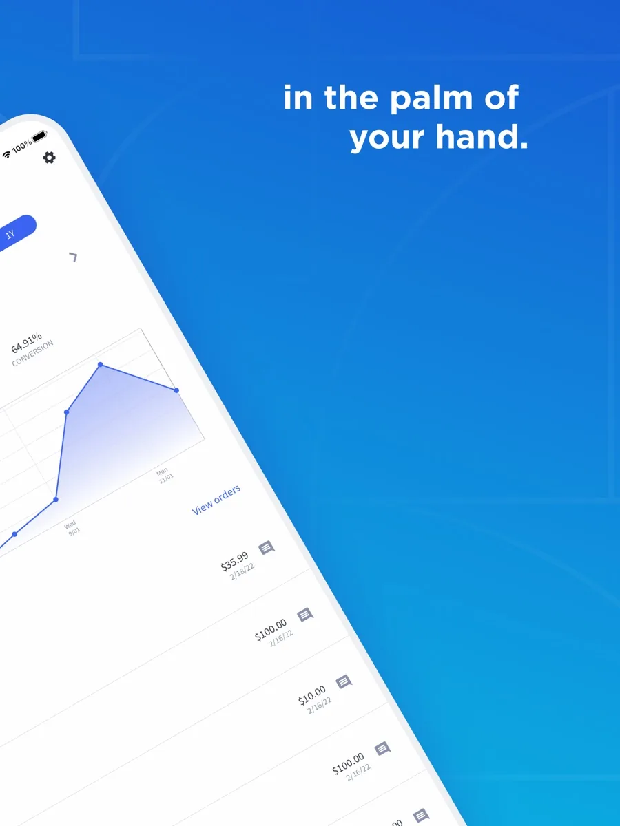 A screen from the BigCommerce app, as published on its App Store listing