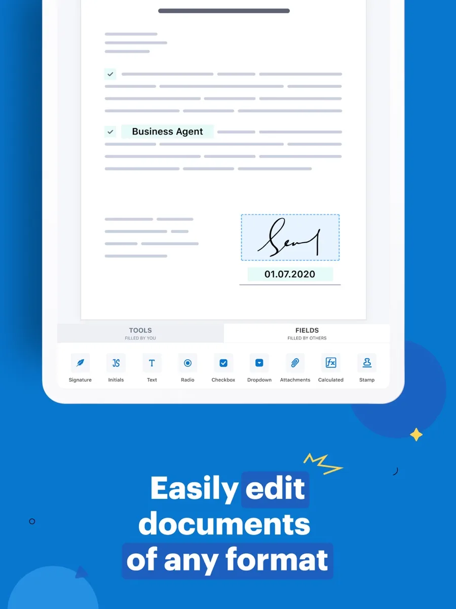 A screen from the SignNow app, as published on its App Store listing