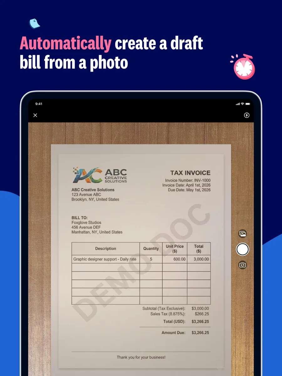A screen from the Xero app, as published on its App Store listing
