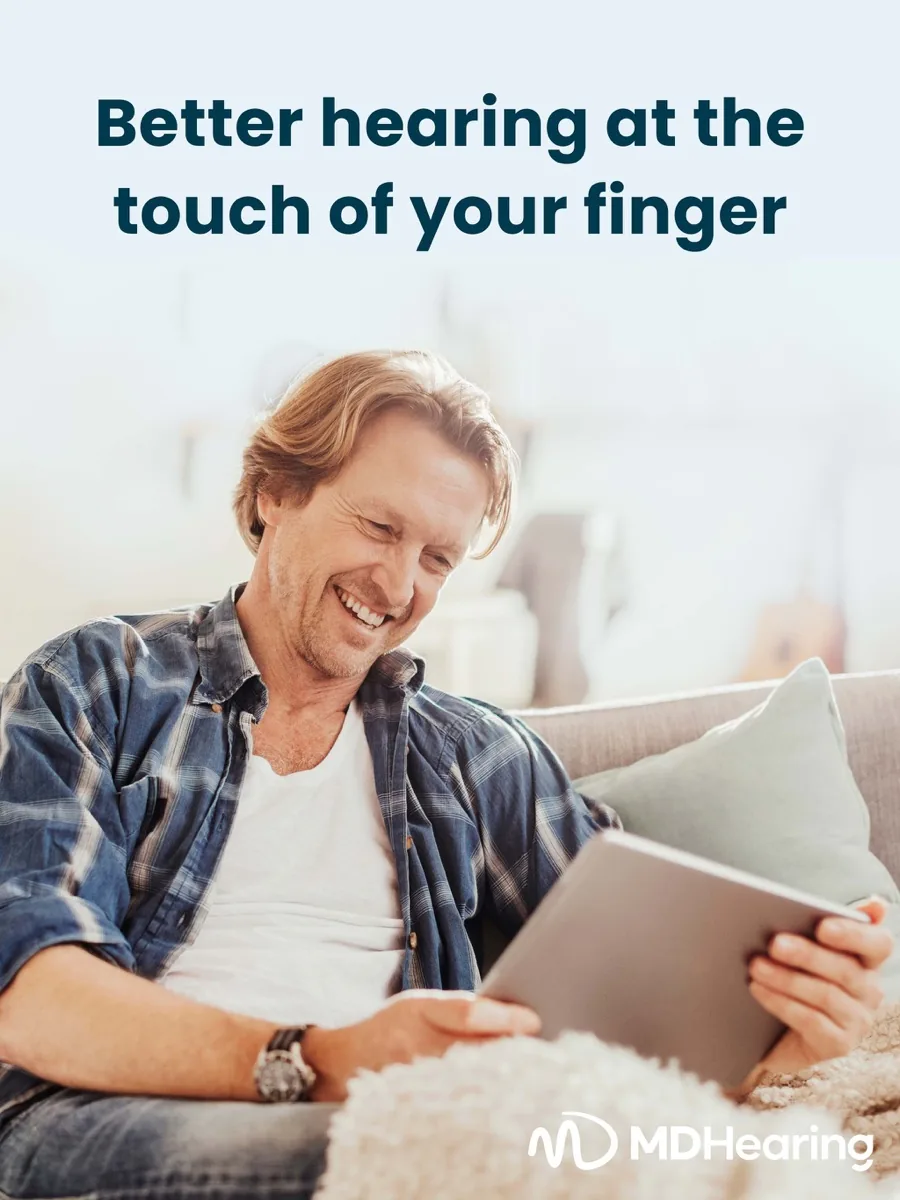 A screen from the MDHearing app, as published on its App Store listing