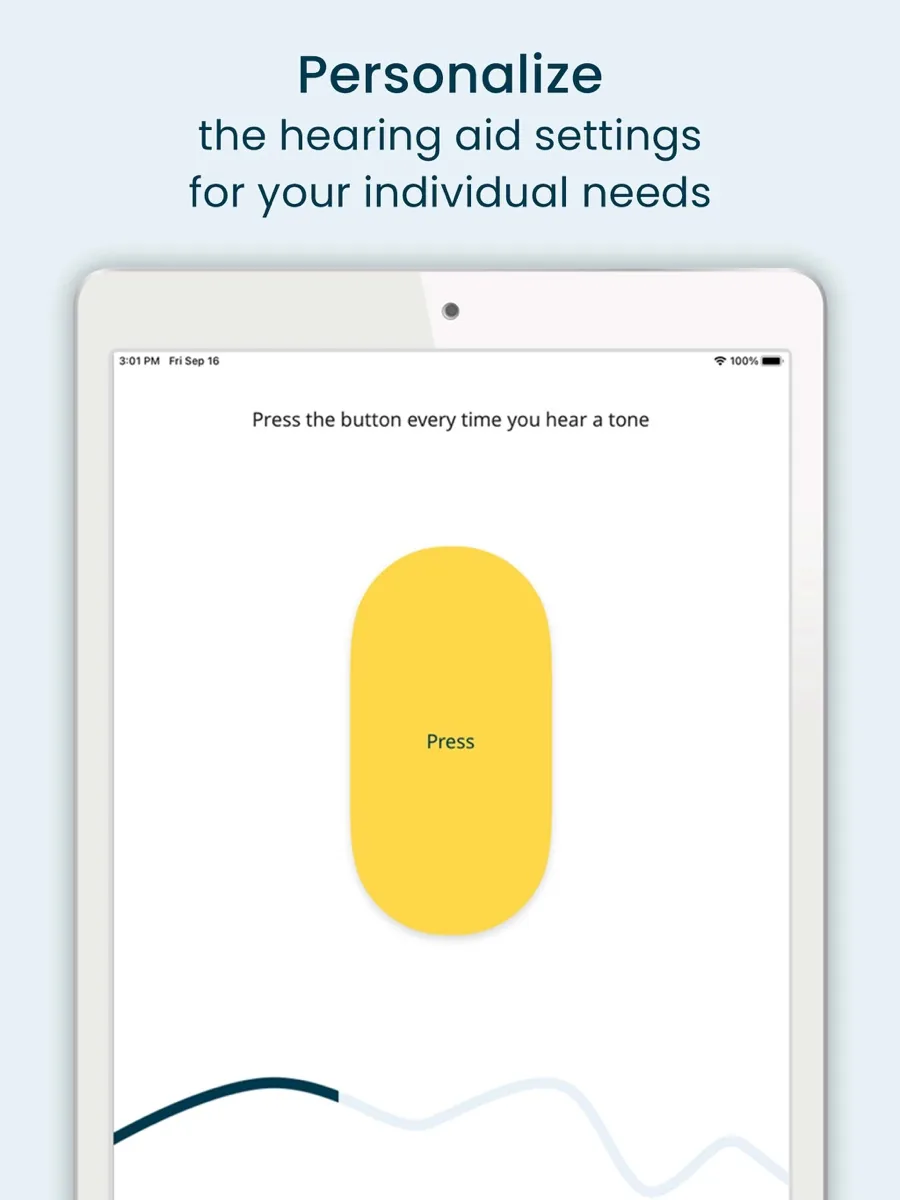 A screen from the MDHearing app, as published on its App Store listing