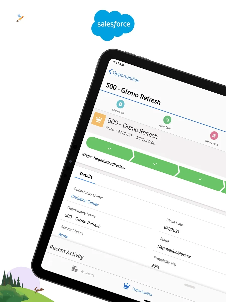 A screen from the Salesforce app, as published on its App Store listing
