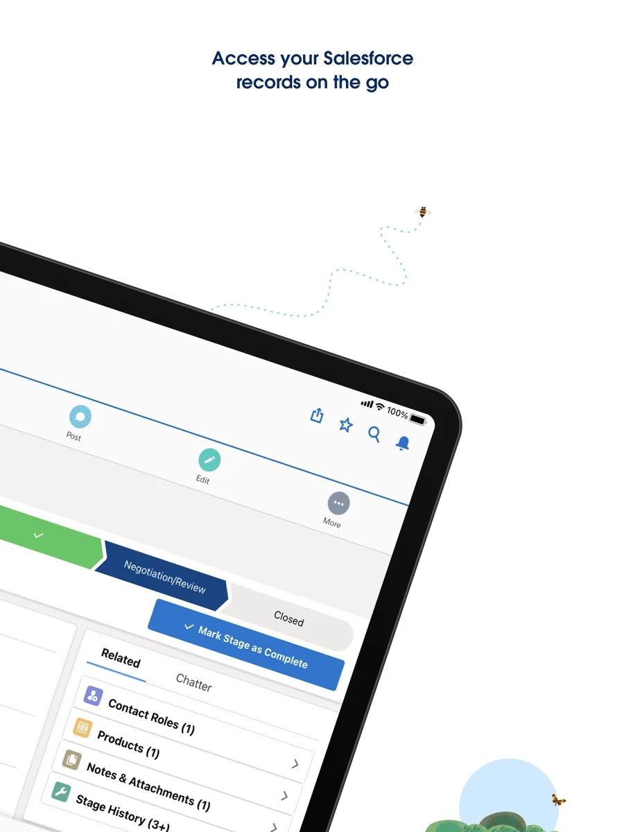 A screen from the Salesforce app, as published on its App Store listing