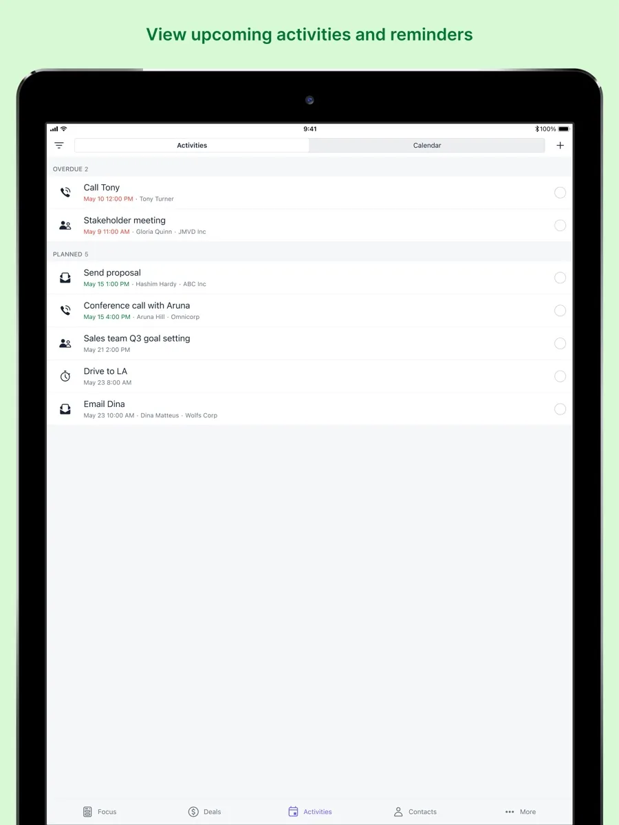 A screen from the Pipedrive app, as published on its App Store listing