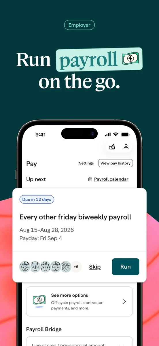 A screen from the Gusto app, as published on its App Store listing
