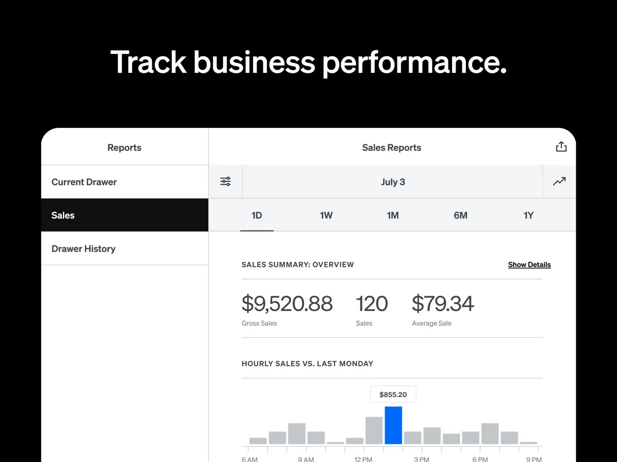 A screen from the Square app, as published on its App Store listing