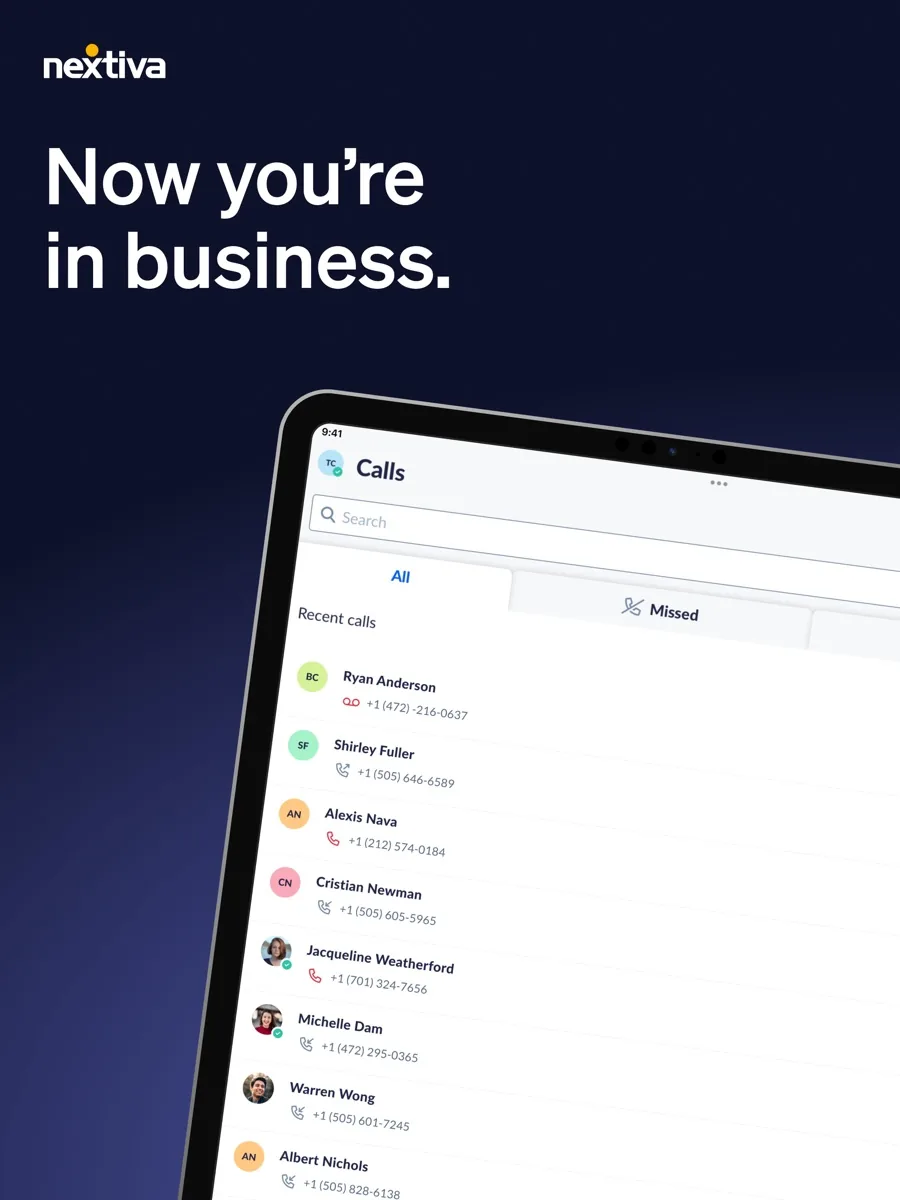 A screen from the Nextiva app, as published on its App Store listing