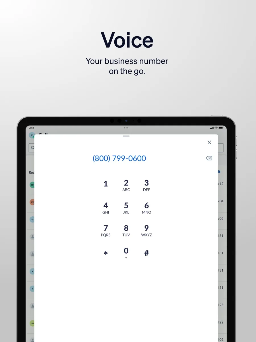 A screen from the Nextiva app, as published on its App Store listing