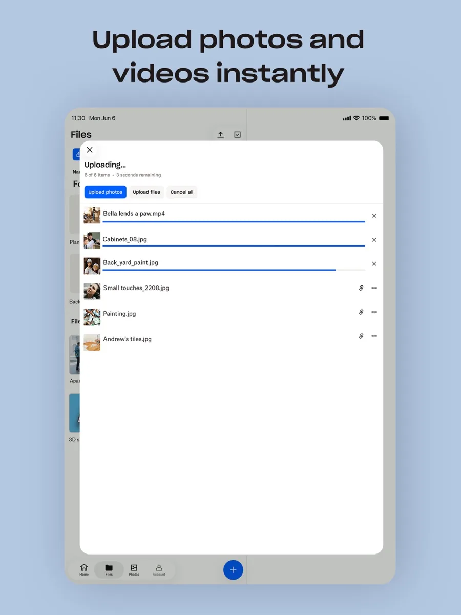 A screen from the Dropbox app, as published on its App Store listing