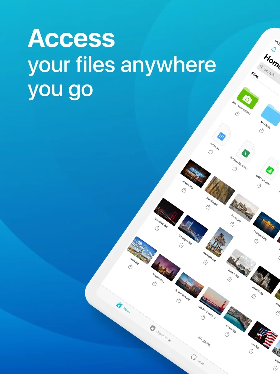 A screen from the pCloud app, as published on its App Store listing